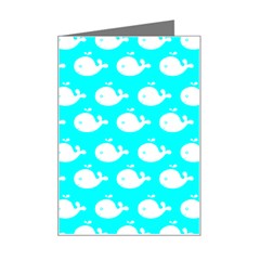 Cute Whale Illustration Pattern Mini Greeting Card by GardenOfOphir