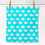 Cute Whale Illustration Pattern Face Towel Front