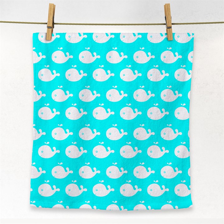 Cute Whale Illustration Pattern Face Towel