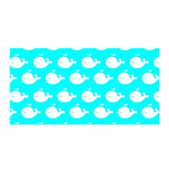 Cute Whale Illustration Pattern Satin Wrap 35  X 70  by GardenOfOphir