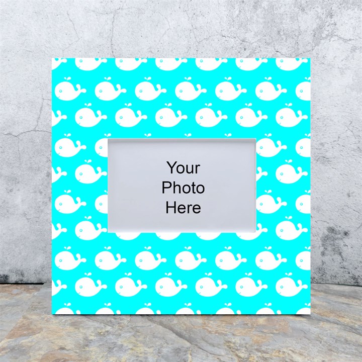 Cute Whale Illustration Pattern White Box Photo Frame 4  x 6 