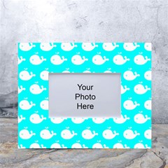 Cute Whale Illustration Pattern White Tabletop Photo Frame 4 x6  by GardenOfOphir