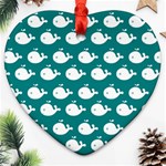 Cute Whale Illustration Pattern Ornament (Heart) Front