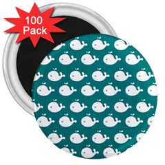 Cute Whale Illustration Pattern 3  Magnets (100 Pack) by GardenOfOphir