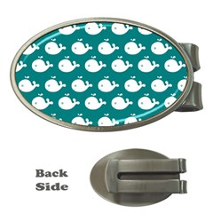 Cute Whale Illustration Pattern Money Clips (oval)  by GardenOfOphir