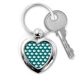 Cute Whale Illustration Pattern Key Chain (Heart) Front