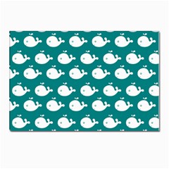 Cute Whale Illustration Pattern Postcard 4 x 6  (pkg Of 10) by GardenOfOphir