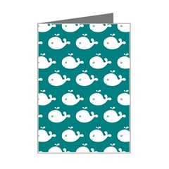 Cute Whale Illustration Pattern Mini Greeting Card by GardenOfOphir