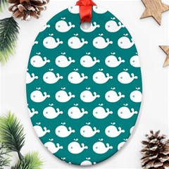 Cute Whale Illustration Pattern Oval Ornament (two Sides) by GardenOfOphir