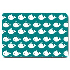 Cute Whale Illustration Pattern Large Doormat by GardenOfOphir