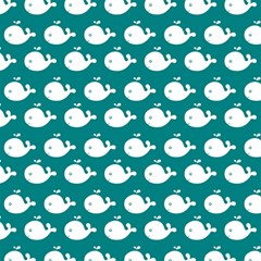 Cute Whale Illustration Pattern Play Mat (rectangle) by GardenOfOphir