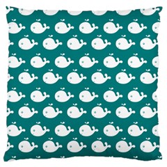 Cute Whale Illustration Pattern Large Premium Plush Fleece Cushion Case (one Side) by GardenOfOphir