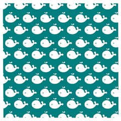 Cute Whale Illustration Pattern Wooden Puzzle Square by GardenOfOphir