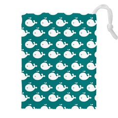 Cute Whale Illustration Pattern Drawstring Pouch (5xl) by GardenOfOphir