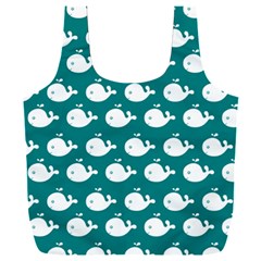 Cute Whale Illustration Pattern Full Print Recycle Bag (xxl) by GardenOfOphir