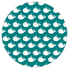 Cute Whale Illustration Pattern Round Trivet by GardenOfOphir