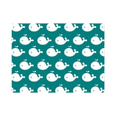 Cute Whale Illustration Pattern Premium Plush Fleece Blanket (mini) by GardenOfOphir