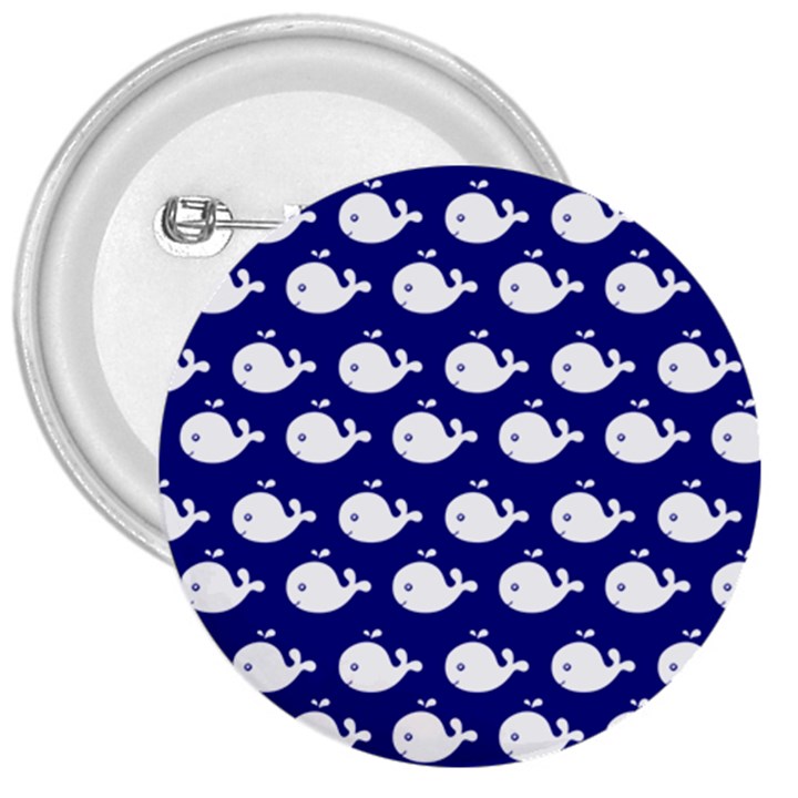 Cute Whale Illustration Pattern 3  Buttons