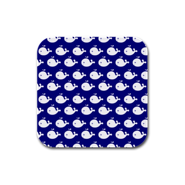 Cute Whale Illustration Pattern Rubber Square Coaster (4 pack)