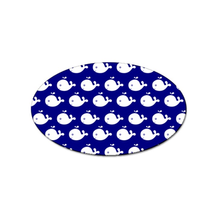 Cute Whale Illustration Pattern Sticker Oval (10 pack)