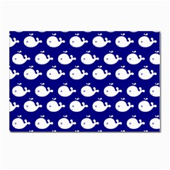 Cute Whale Illustration Pattern Postcard 4 x 6  (pkg Of 10) by GardenOfOphir