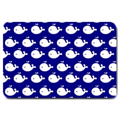 Cute Whale Illustration Pattern Large Doormat by GardenOfOphir