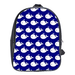 Cute Whale Illustration Pattern School Bag (large) by GardenOfOphir