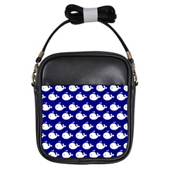 Cute Whale Illustration Pattern Girls Sling Bag by GardenOfOphir