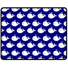 Cute Whale Illustration Pattern Fleece Blanket (medium) by GardenOfOphir