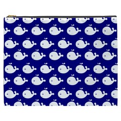 Cute Whale Illustration Pattern Cosmetic Bag (xxxl) by GardenOfOphir