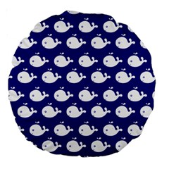 Cute Whale Illustration Pattern Large 18  Premium Round Cushions by GardenOfOphir