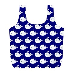 Cute Whale Illustration Pattern Full Print Recycle Bag (l) by GardenOfOphir