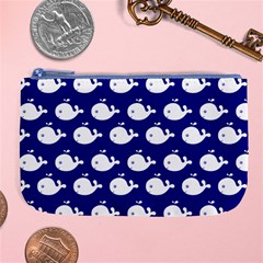 Cute Whale Illustration Pattern Large Coin Purse by GardenOfOphir