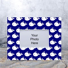 Cute Whale Illustration Pattern White Tabletop Photo Frame 4 x6  by GardenOfOphir