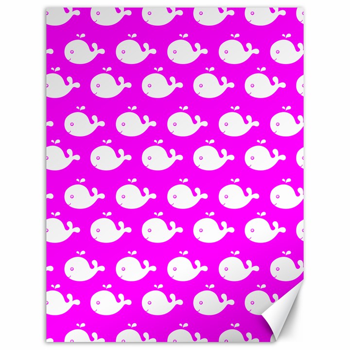 Cute Whale Illustration Pattern Canvas 12  x 16 