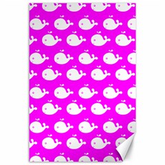 Cute Whale Illustration Pattern Canvas 24  X 36  by GardenOfOphir