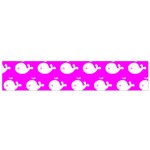 Cute Whale Illustration Pattern Small Premium Plush Fleece Scarf Front