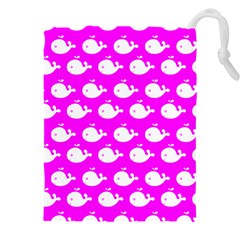 Cute Whale Illustration Pattern Drawstring Pouch (4xl) by GardenOfOphir