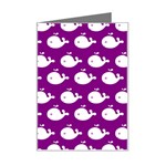 Cute Whale Illustration Pattern Mini Greeting Card Left