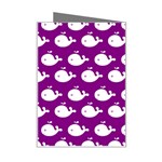 Cute Whale Illustration Pattern Mini Greeting Card Right