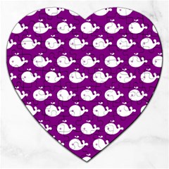 Cute Whale Illustration Pattern Jigsaw Puzzle (heart) by GardenOfOphir