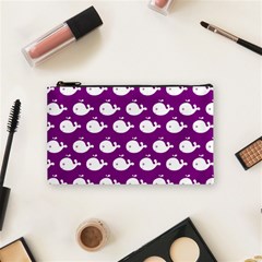 Cute Whale Illustration Pattern Cosmetic Bag (small) by GardenOfOphir