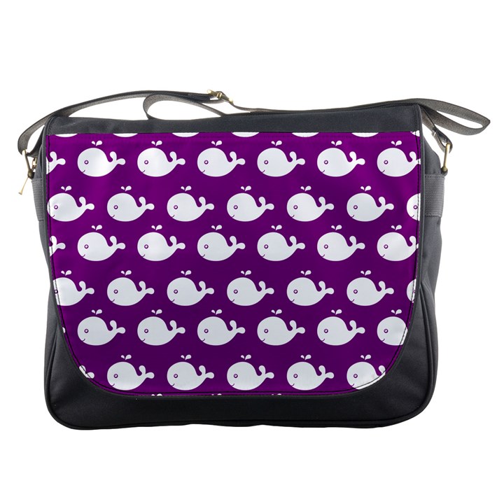 Cute Whale Illustration Pattern Messenger Bag