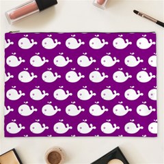 Cute Whale Illustration Pattern Cosmetic Bag (xxl) by GardenOfOphir