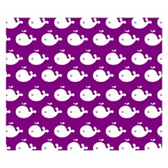 Cute Whale Illustration Pattern Two Sides Premium Plush Fleece Blanket (small) by GardenOfOphir