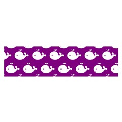 Cute Whale Illustration Pattern Oblong Satin Scarf (16  X 60 ) by GardenOfOphir