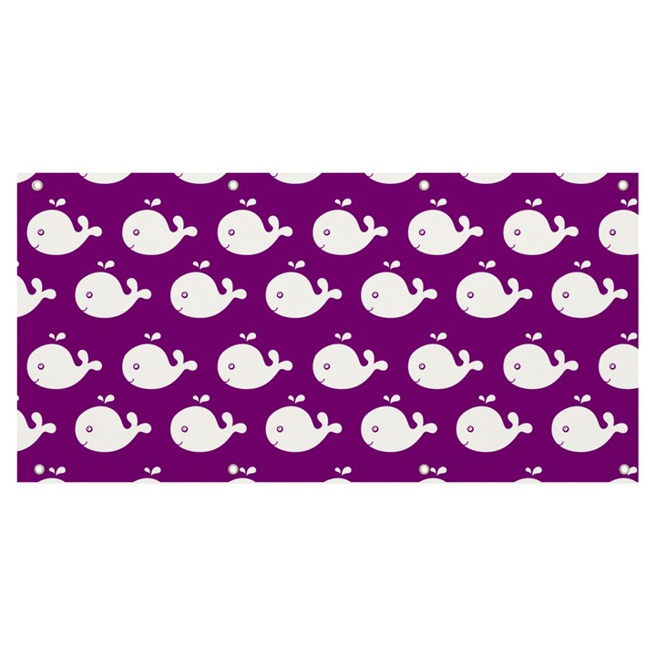 Cute Whale Illustration Pattern Banner and Sign 8  x 4 