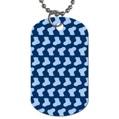 Blue Cute Baby Socks Illustration Pattern Dog Tag (one Side)