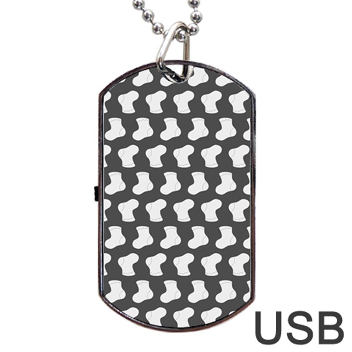 Cute Baby Socks Illustration Pattern Dog Tag USB Flash (Two Sides)