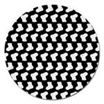 Black And White Cute Baby Socks Illustration Pattern Magnet 5  (Round) Front